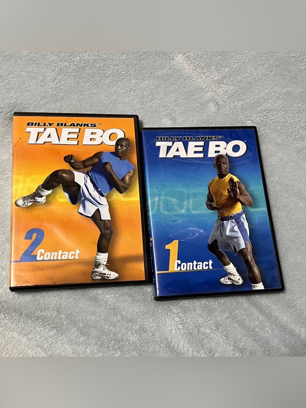 Tae Bo Workout DVDs - Contact 1 (Blue) & Contact 2 (Orange) 2004
